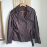 Burgundy Brown Leather Jacket Size Uk 14 Image 6