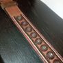 Vintage beaded+button leather belt waist 34 Image 5