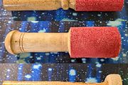 Singing bowl replacement mallet sticks choose from 3 sizes, wood and leather, 17-28cm
