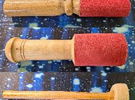 main image for ad Singing bowl replacement mallet sticks choose from 3 sizes, wood and leather, 17-28cm