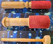 Singing bowl replacement mallet sticks choose from 3 sizes, wood and leather, 17-28cm