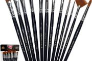 All Paint Brushes 12 Set Professional Paint Brush Round Pointed Tip Nylon Hair Artist Acrylic Brush for Acrylic Watercolor Oil Painting (FREE POSTAGE)