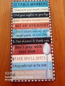 Table Manners Wooden Sign/Plaque, AV