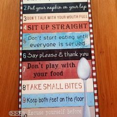 Table Manners Wooden Sign/Plaque, AV
