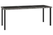 Garden Dining Table Grey 180x70x73 cm Poly Rattan