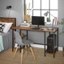 _Desk Computer Desk Office Table with 4 Shelves Large Table Top Study Home Office Industrial Design Vintage Brown-Black Image 2