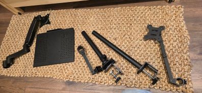 multiple Desk monitor, laptop, speakers stand