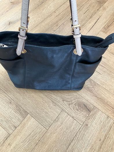 Mk tote black leather bag