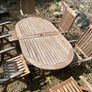 Hardwood extendable patio table Image 6