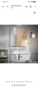 Veleka Gloss White Double Bathroom Cabinet with Mirrored door (H)540mm (W)550mm  B&Q