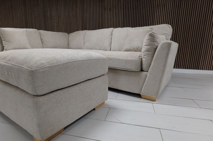 Emme Corner Beige L Shaped Corner Sofa