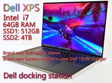 Dell XPS, i7, 64GB RAM, 4.5TB SSD, a solid workstation + Docking station