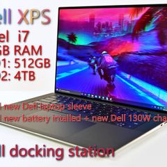 Dell XPS i7 + nVidia GPU, 64GB RAM, 4.5TB SSD + Dell docking station