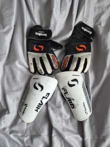 shin guards and gloves