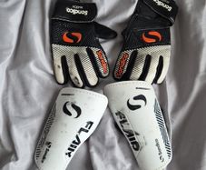 shin guards and gloves