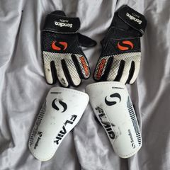 shin guards and gloves