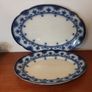 Fabulous Pair of Antique Flow Blue Victorian Graduated Platters, "Dudley" Pattern, by Ford & Sons, Burslem, Stoke-on-Trent, Circa 1893-1908, Perfect for Display Image 3