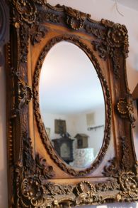 Vintage Ornate Gold Framed Mirror , Big ,Heavy and Thick 45" x 35" (Thickness 4")