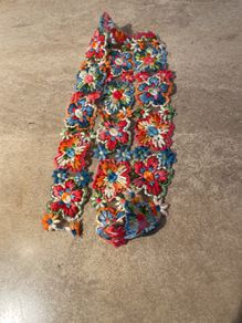 multi-color embroidered floral fabric trim /lace ribbon.