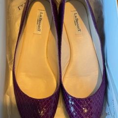 LK Bennett purple leather pointed flats Sz 41 ( Fit 7 - 7.5 UK) Rrp 229 (New)