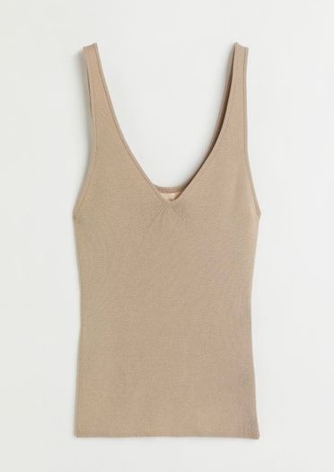 H&M Trend Beige Knitted Vest Top XS