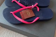 Havaianas Navy And Pink Flip Flops