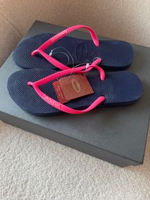 Havaianas Navy And Pink Flip Flops