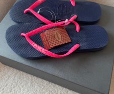 Havaianas Navy And Pink Flip Flops
