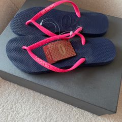 Havaianas Navy And Pink Flip Flops