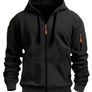 Casual Autumn/Winter Zip-Up Long Sleeve Unisex Sweatshirt Image 2