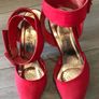 high heels ankle strapped red suede by mystify size 3 Image 6