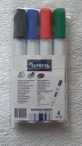 Lyreco Whiteboard Marker Medium Bullet Assorted Pack of 4 Home Office School College