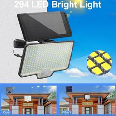 New. X2 Solar Motion Sensor 294 LED Wall Light 4 Modes Waterproof Adjustable Brightness (Free Delivery)