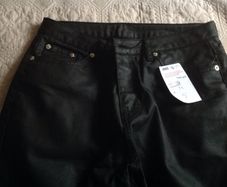 Trousers, black cotton.