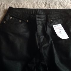 Trousers, black cotton.