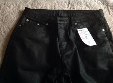 Trousers, black cotton.