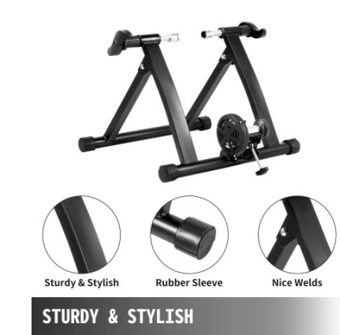 Magnetic Indoor Bike Trainer Stand 750W Fluid Resistance 330LBS Bicycle Rear Easel Fits for Wheels 26"-29" Riding Exercise
