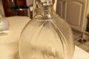 vintage frosted glass decanter. retro vibe
