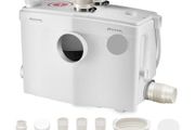 Macerator Pump, 1200W, 180 L/min(48 GPM) Flow, 33 ft/10 m Head, Macerator Sewerage Toilet Pump with 4 Water Inlets,