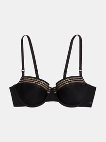 BNWT Donna Karan Black balconette underwired padded  bra size UK32DD EU70E Free post