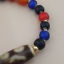 Vintage 4 Eyes Tibetan Agate & Venetian MultiColor WhiteHeart Beads bracelet Image 2
