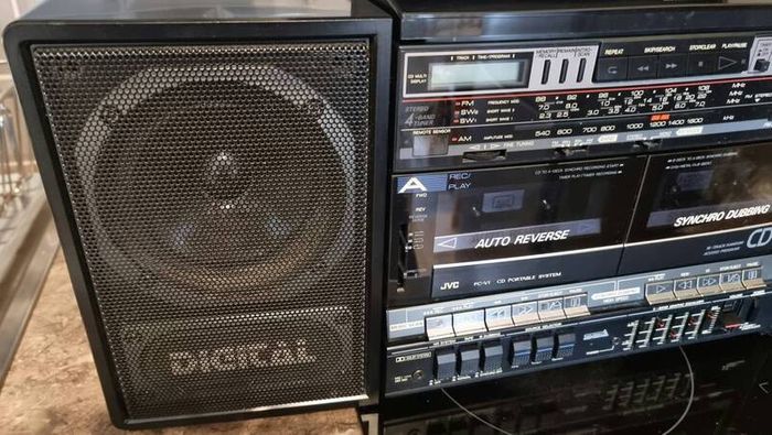 JVC PC-V1J Portable Stereo Boombox from 1987, Made in Japan.