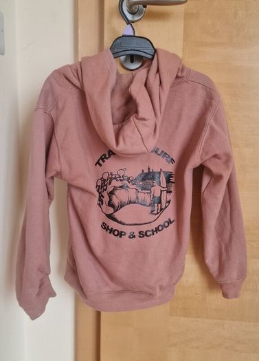 Dusty pink surf school hoodie age 7 to 8