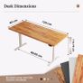 Standing Desk, 120 x 60 cm, Light Brown Image 7