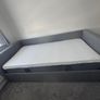 Grey Upholstered Daybed with Trundle and Mattresses Image 4