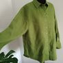 Linen oversize blouse green New size 12-14 Image 2