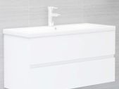 Sink Cabinet with Built-in Basin White Chipboard