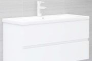 Sink Cabinet with Built-in Basin White Chipboard