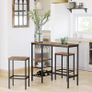 _Bar table, high table, 110 x 40 x 90 cm, with holders for wine glasses and bottles, kitchen table, for living room, kitchen, industrial design, vintage brown-black Image 4