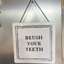 New 18cm x 18cm metal bathroom sign on chain x 1 Image 5